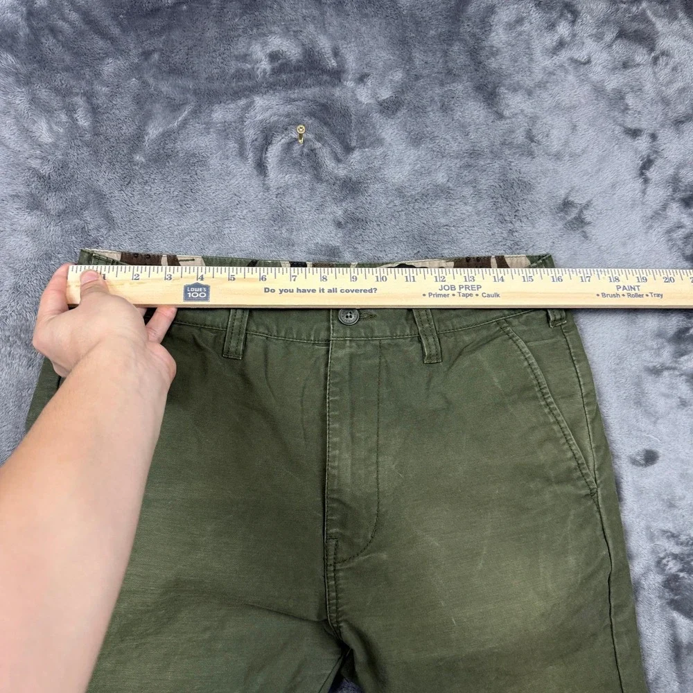 Aape Chino Pants Mens Large Olive Green Camo Trim Graphic Streetwear APT6036